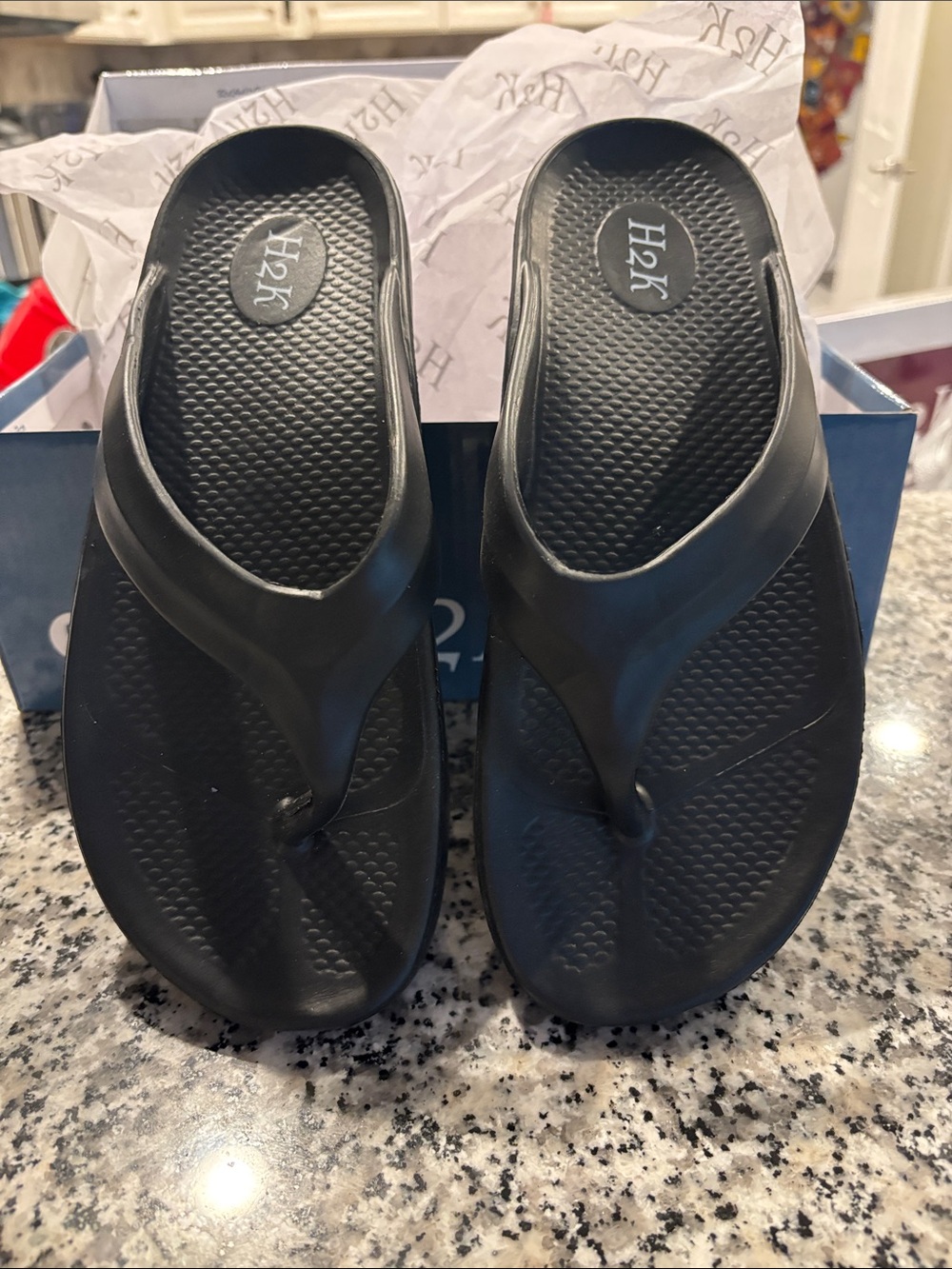 Black Foam Flip Flop Sandals